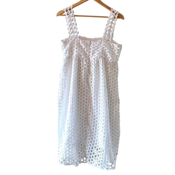 Line & Dot Raneal Dress Loop Laced Eyelet Lace White Back Zipper Size Medium - Picture 5 of 12